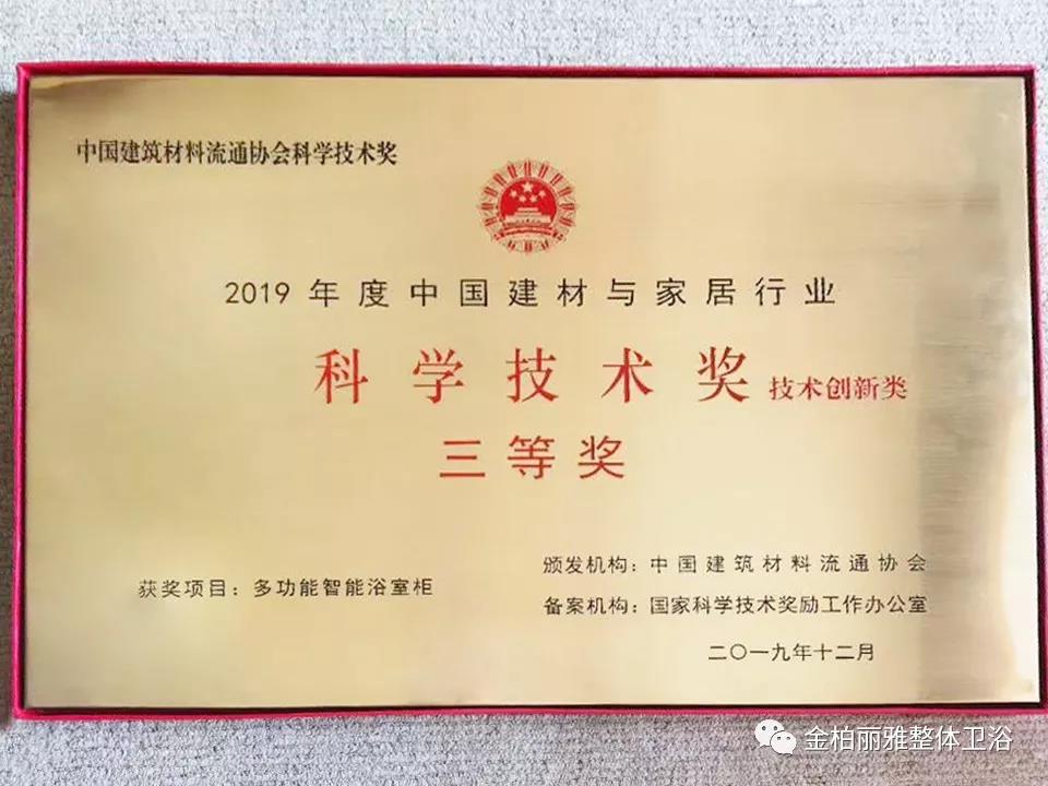 2019年度中国建材与家居行业科学技术奖